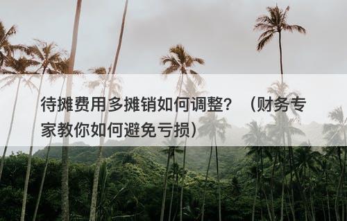 待摊费用多摊销如何调整？（财务专家教你如何避免亏损）