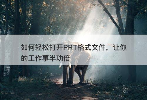 如何轻松打开PRT格式文件，让你的工作事半功倍