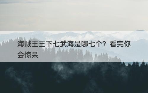 海贼王王下七武海是哪七个？看完你会惊呆