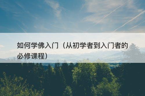 如何学佛入门（从初学者到入门者的必修课程）