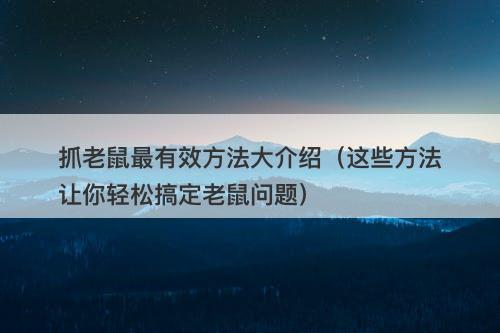 抓老鼠最有效方法大介绍（这些方法让你轻松搞定老鼠问题）