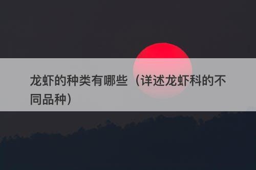 龙虾的种类有哪些（详述龙虾科的不同品种）