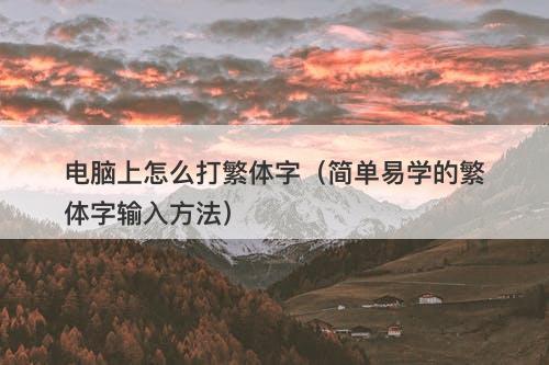 电脑上怎么打繁体字（简单易学的繁体字输入方法）