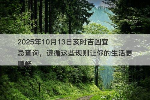 2025年10月13日亥时吉凶宜忌查询，遵循这些规则让你的生活更顺畅