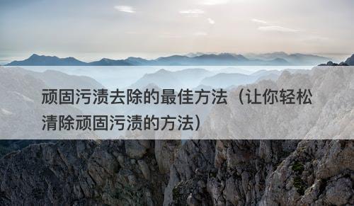 顽固污渍去除的最佳方法（让你轻松清除顽固污渍的方法）