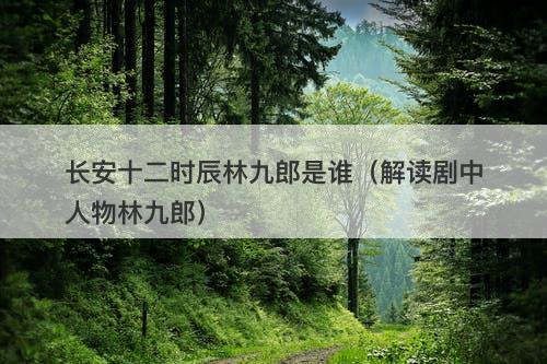 长安十二时辰林九郎是谁（解读剧中人物林九郎）