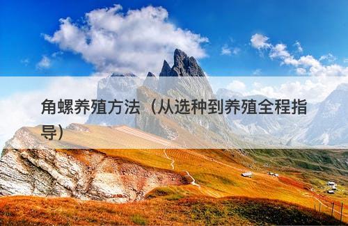 角螺养殖方法（从选种到养殖全程指导）