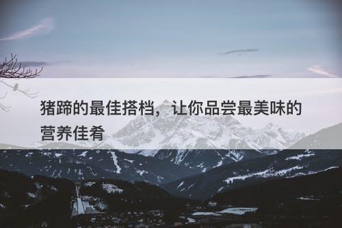 猪蹄的最佳搭档，让你品尝最美味的营养佳肴