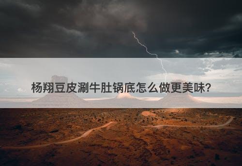 杨翔豆皮涮牛肚锅底怎么做更美味？