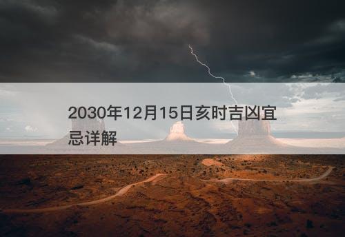 2030年12月15日亥时吉凶宜忌详解