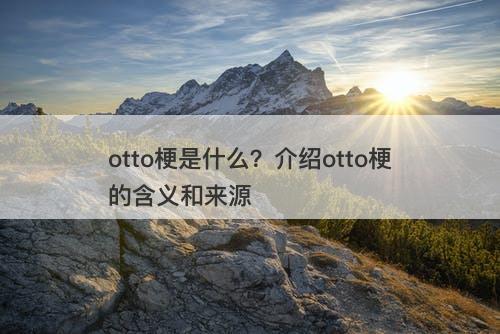 otto梗是什么？介绍otto梗的含义和来源