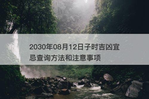 2030年08月12日子时吉凶宜忌查询方法和注意事项