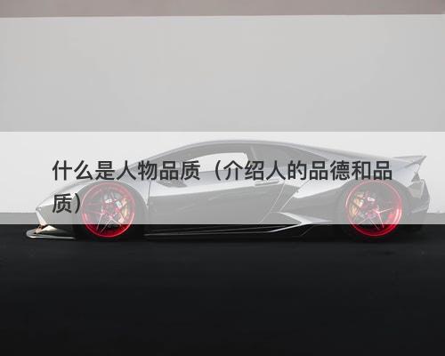 什么是人物品质（介绍人的品德和品质）