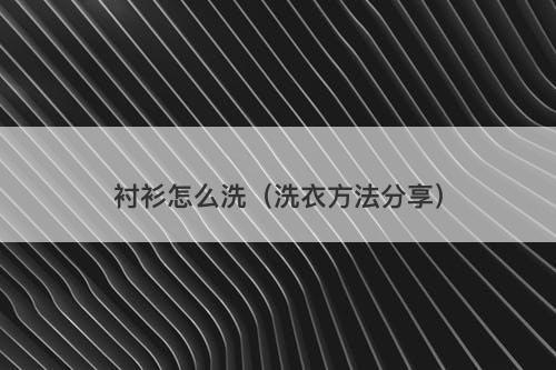 衬衫怎么洗（洗衣方法分享）