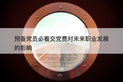 预备党员必看交党费对未来职业发展的影响