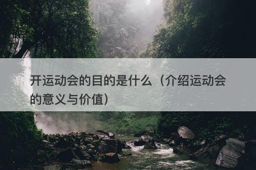 开运动会的目的是什么（介绍运动会的意义与价值）