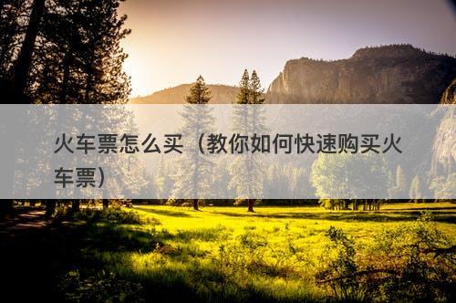 火车票怎么买（教你如何快速购买火车票）