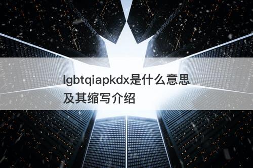 lgbtqiapkdx是什么意思及其缩写介绍