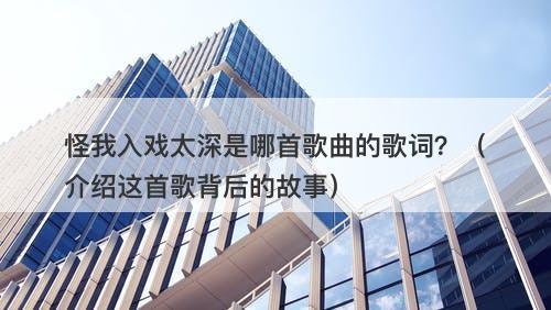 怪我入戏太深是哪首歌曲的歌词？（介绍这首歌背后的故事）