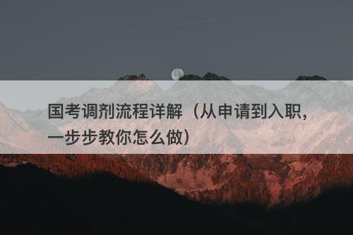 国考调剂流程详解（从申请到入职，一步步教你怎么做）