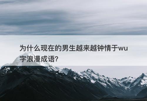 为什么现在的男生越来越钟情于wu字浪漫成语？