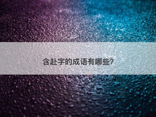 含赴字的成语有哪些？