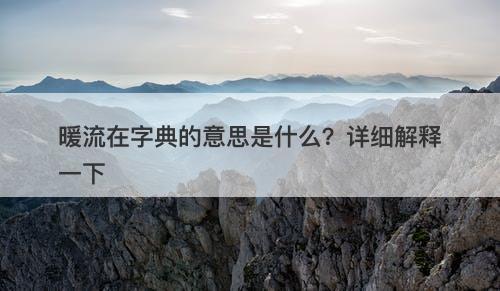 暖流在字典的意思是什么？详细解释一下