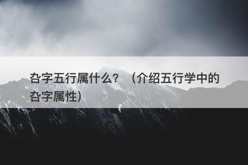 叴字五行属什么？（介绍五行学中的叴字属性）