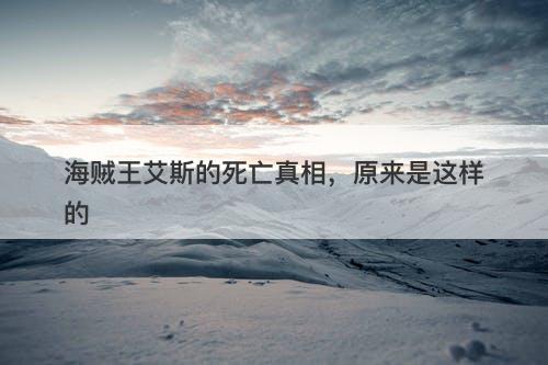 海贼王艾斯的死亡真相，原来是这样的