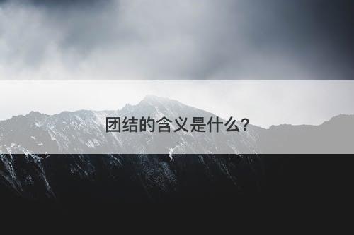团结的含义是什么？