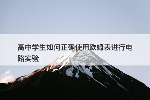 高中学生如何正确使用欧姆表进行电路实验