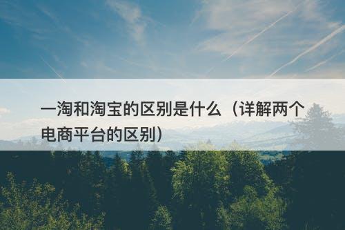 一淘和淘宝的区别是什么（详解两个电商平台的区别）