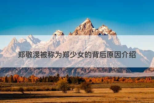 郑敬渂被称为郑少女的背后原因介绍