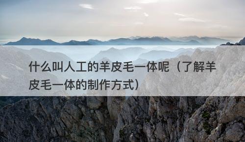 什么叫人工的羊皮毛一体呢（了解羊皮毛一体的制作方式）