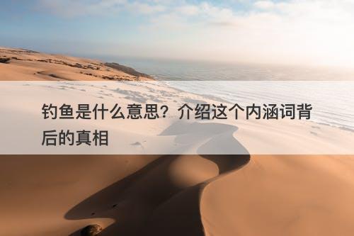 钓鱼是什么意思？介绍这个内涵词背后的真相