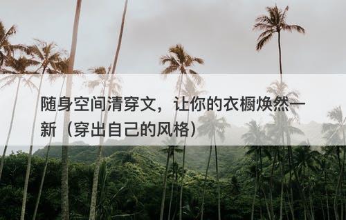 随身空间清穿文，让你的衣橱焕然一新（穿出自己的风格）