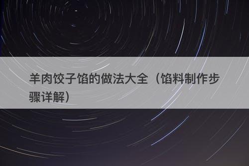 羊肉饺子馅的做法大全（馅料制作步骤详解）
