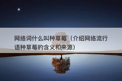 网络词什么叫种草莓（介绍网络流行语种草莓的含义和来源）