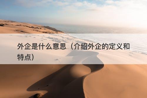 外企是什么意思（介绍外企的定义和特点）