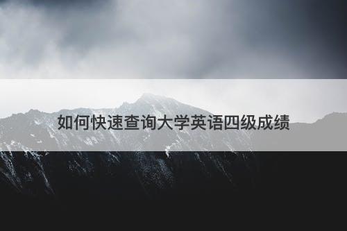 如何快速查询大学英语四级成绩