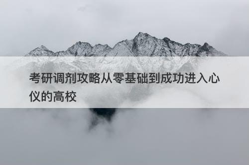 考研调剂攻略从零基础到成功进入心仪的高校