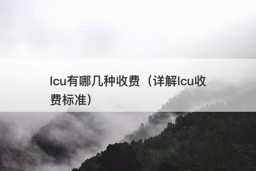 Icu有哪几种收费（详解Icu收费标准）
