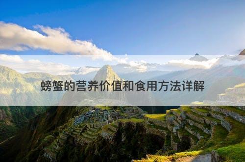 螃蟹的营养价值和食用方法详解