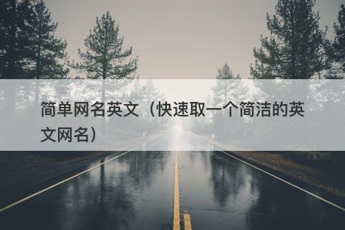 简单网名英文（快速取一个简洁的英文网名）