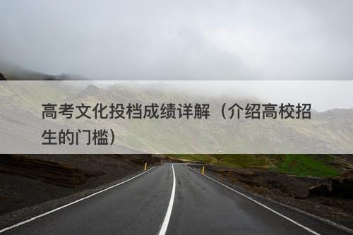 高考文化投档成绩详解（介绍高校招生的门槛）