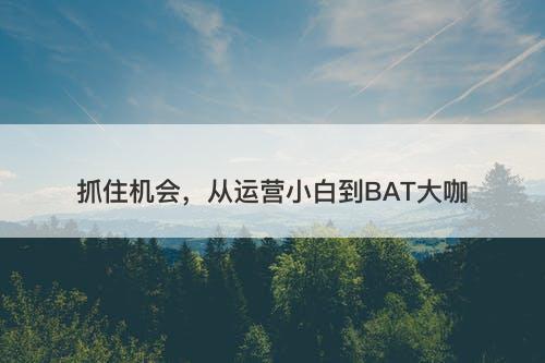 抓住机会，从运营小白到BAT大咖