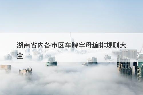 湖南省内各市区车牌字母编排规则大全
