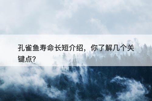 孔雀鱼寿命长短介绍，你了解几个关键点？