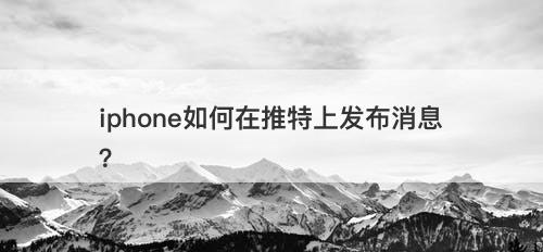 iphone如何在推特上发布消息？
