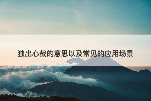 独出心裁的意思以及常见的应用场景